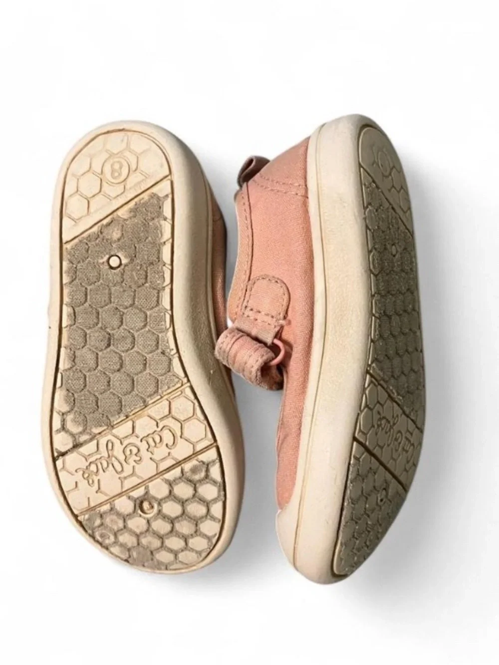 Size 8 Toddler Mary Jane Canvas Shoes in Pink - Comfortable Hook & Loop Strap